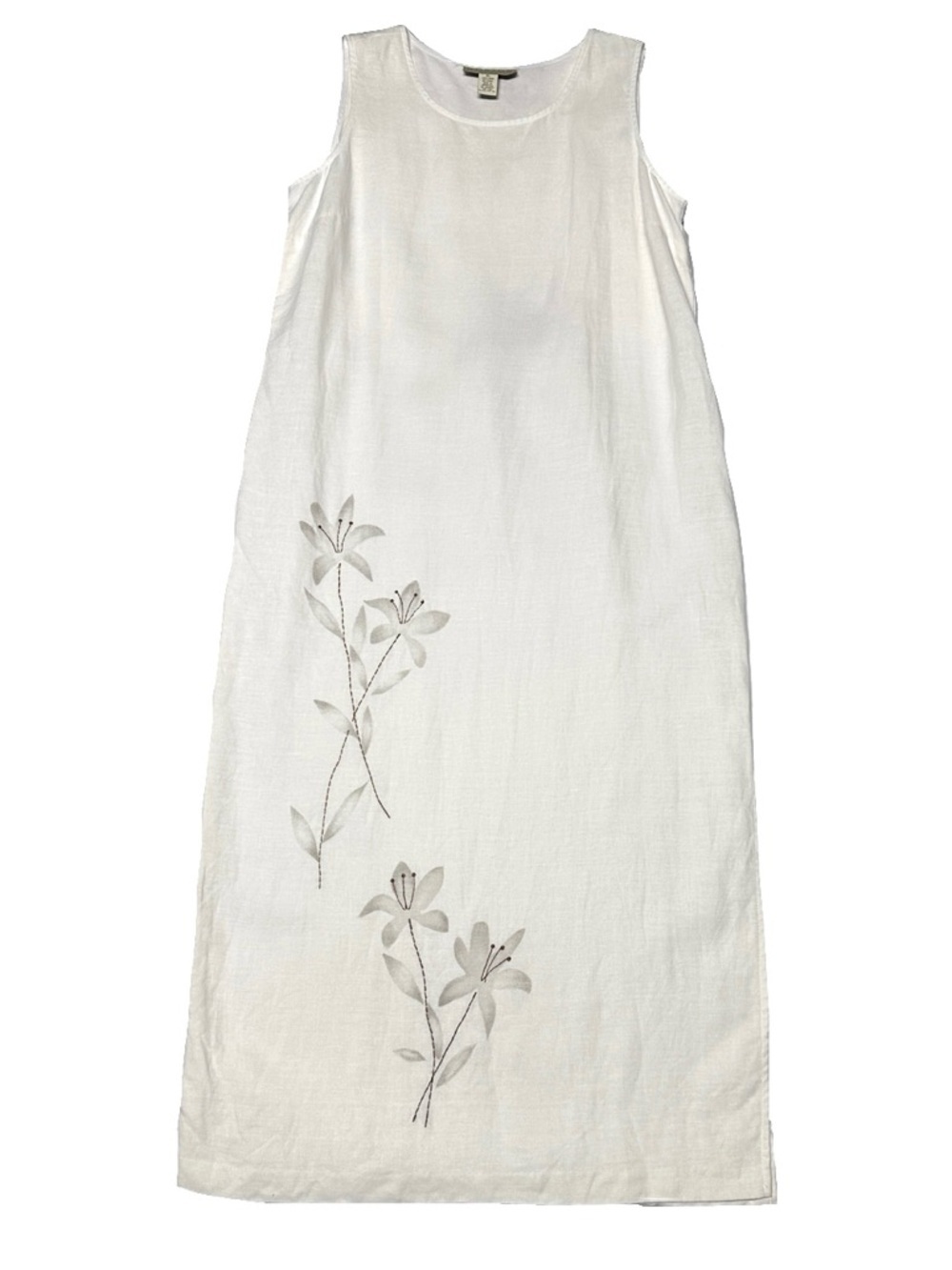 Norton McNaughton XL Linen Sleeveless Maxi Tie Waist House Dress Lily Summer - Picture 3 of 12